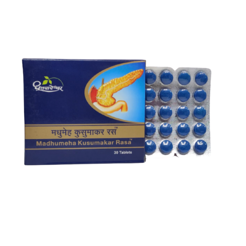 Dhootapapeshwar Madhumeha Kusumakar Rasa (30 Tablets)